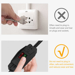 STARELO 2-Way 3 Prong Extension Cord with ON/OFF switch,3 Prong,Y-Splitter, Pimary 14AWG 15A/125V and secondary 18AWG 10A/125V with one NEMA 5-15P Plug and Two NEMA 5-15R Receptacles.