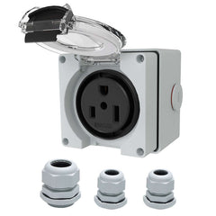 NEMA 5-50R 50Amp Power Outlet Box Receptacle 125Volt, Outdoor dustproof and Weatherproof. ETL Listed.