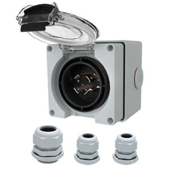 NEMA L14-20P 20 Amp Power Inlet Box 125/250 Volt, Outdoor dustproof and Weatherproof, ETL Listed.